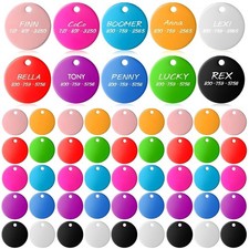 Blank Dog Pet Tags 25 mm for Engraving Aluminum Round Discs Smooth Metal Colo...