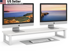 YAOHUOO Dual Monitor Stand Riser, 39Inch Large Stands for 2 White