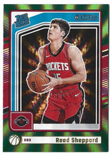2024-25 Panini Donruss REED SHEPPARD Holo Green Lazer Rated Rookie Rockets #202