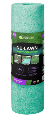 #ad GrowTrax Shade Fine Fescue Grass Seed Mat 200 Sq Ft Nu Lawn Roll $40.00