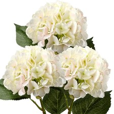 21" Artificial Hydrangea Long Stems Silk Hydrangea Flowers for Home Table Cen...