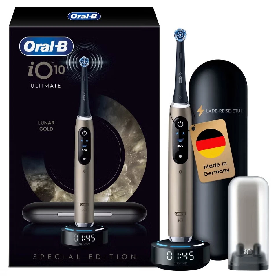 BRAUN Oral-B iO Series 10 Cepillo de dientes eléctrico Lunar Gold Edición Especial Bluetooth