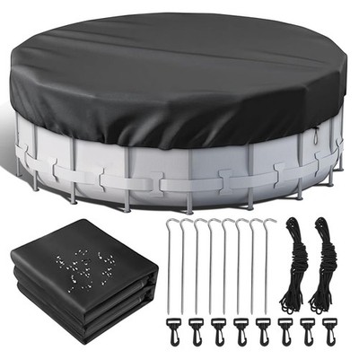 1PCS Round Super tear resistance Pool Cover 18FT UV Protection Windproof Black