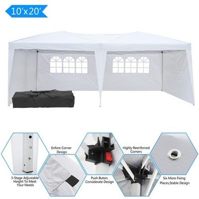 10'x20' EZ POP UP Canopy Party Tent Outdoor Gazebo Wedding PE W/ Bag 4 Walls New