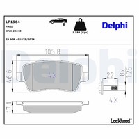 Bremsbelagsatz Scheibenbremse Delphi LP1964 FüR Fiat Croma 16V 194AXG1A Multijet