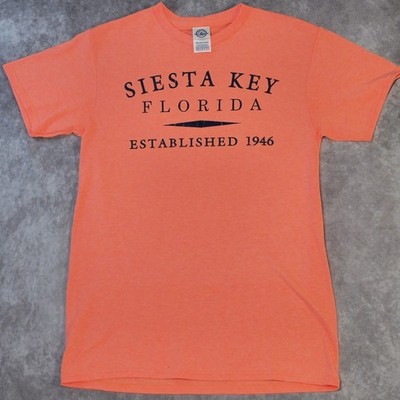 Siesta Key Mens Womens Size Small T-Shirt Neon Orange Short Sleeve Graphic NEW