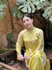 Vietnamese Ao Dai - Morden Long Dress for Women - G  m Thi n C c- No Pants