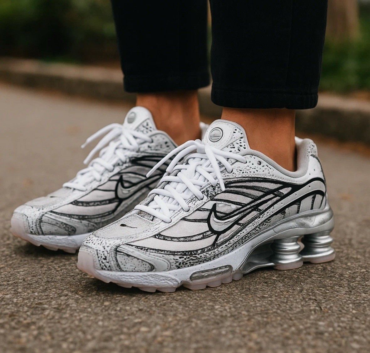 New 10 Nike Shox Ride 2 Metallic Platinum White Black Run IB8174