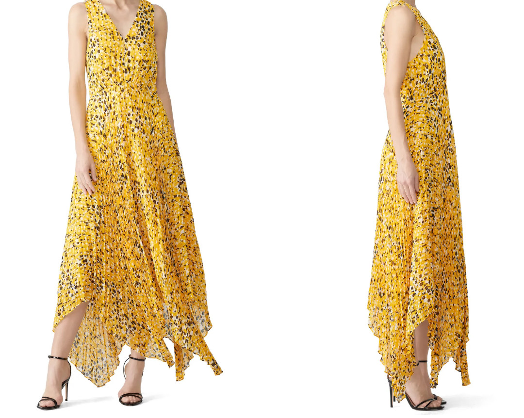 Derek Lam 10 Crosby Pleated Animal Print Maxi, $595 Pre-Owned, US 12, 2391