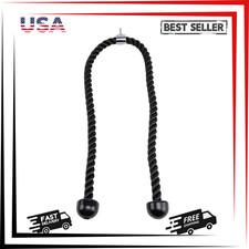 Long Tricep Rope for Home Gym Pulley System,Double Length Tricep Pull down Rope