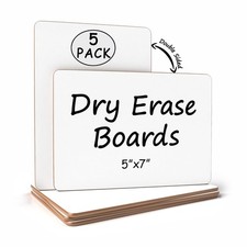 Set of 5 Small White Board Dry Erase Boards Classroom Pack Mini White Boards ...