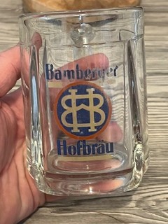 0 25 l Bierkrug Glaskrug Glas Krug Bier Brauerei Bamberger Hofbräu Bamberg