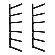 6-Tiered Collapsible Wall Mount Lumber Storage Metal Rack, 6-Level Foldable H...