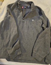 Chaps Pullover Heather Knit Sweatshirt Men's Size XL Gray Long Sleeve 1/4 Zip