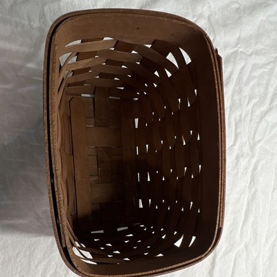 Longaberger Rectangular Woven Wood Basket Brown width 8 1/4x 5 1/2 h 
