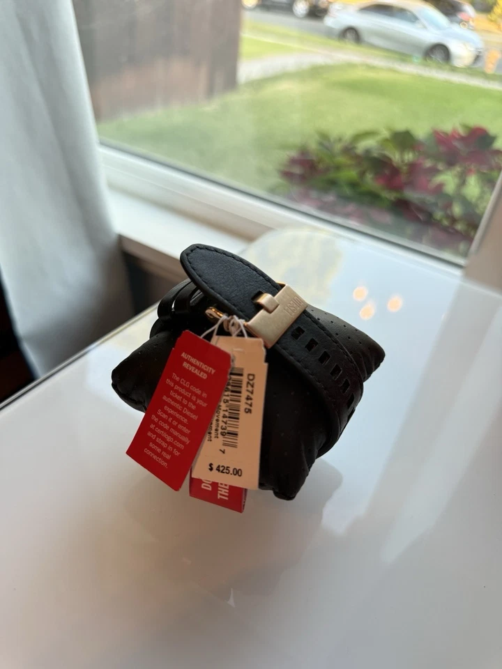 RELOJ DIESEL HOMBRE SIDEHOW CRONÓGRAFO CUERO NEGRO DZ7475 Nuevo Oro Rosa Foto 3 de 4