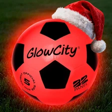 Glow in the Dark Soccer Ball - Sizes 3, 4, 5 for Kids, Teens & Adults - Light up