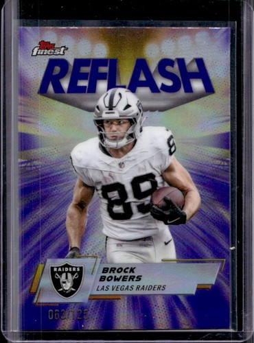 2025 Topps Finest Brock Bowers Reflash Purple Refractor #/125 Raiders