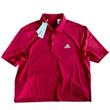 ADIDAS Ultimate365 Men  s Primegreen Performance Solid Red Polo - Medium NWT