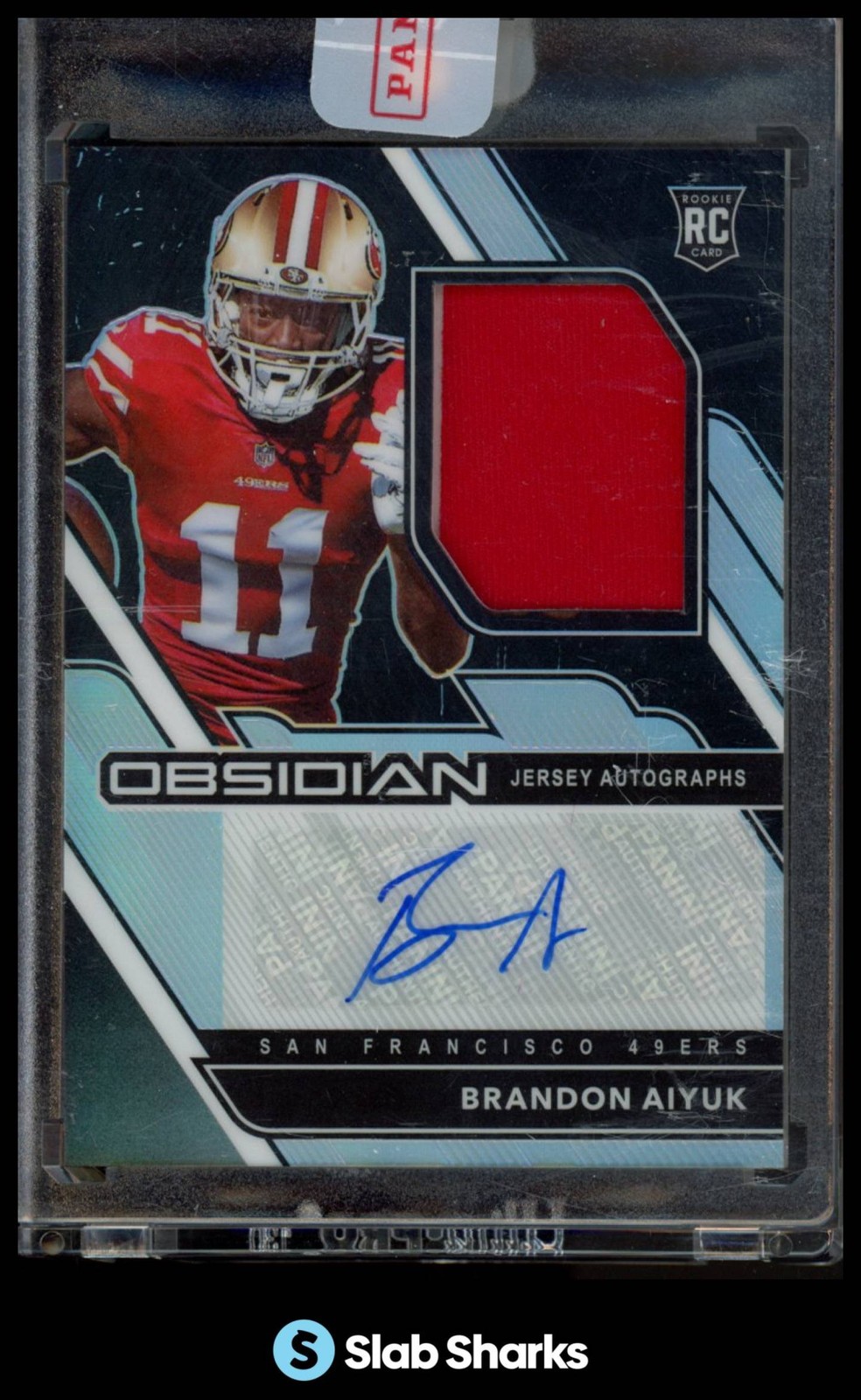 2020 PANINI OBSIDIAN #210 BRANDON AIYUK JERSEY AUTO ROOKIE RC /150