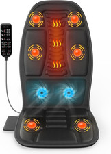 Massage Seat Cushion with Heat, 6-Motor Vibration Back Massager for Chair, Chair