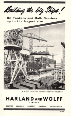 1966 Harland Wolff Ltd Oil Tankers Bulk Carriers Shipbuilder Print Ad
