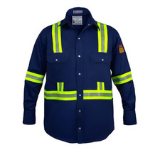 Just In Trend Flame Resistant Fr High Visibility Hi Vis Shirt - 88 C/12 N - 7Oz