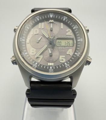 カシオ WAVE CEPTOR OVERLAND OVW-500BJ Vintage Casio Overland Waveceptor Solar 3781 OVW 500BJ Titanium