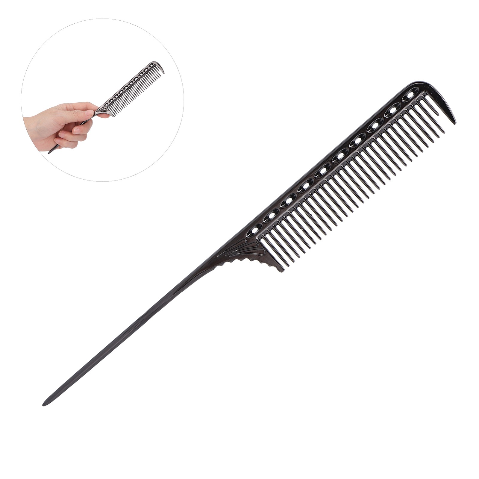 ༝Professional Rat Tail Hair Comb Salon Hairdressing Styling Comb Barber Alumi
