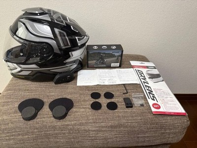 SHOEI Full Face Helmet Black with 6 Riders Intercom & DryLens 301 NIB