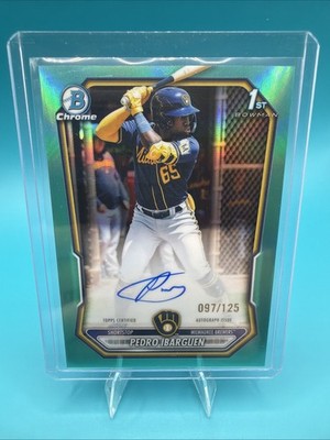 2026 Bowman 1st Chrome AQUA REFRACTOR AUTO/125 Pedro Ibarguen  Brewers #CPA-PI