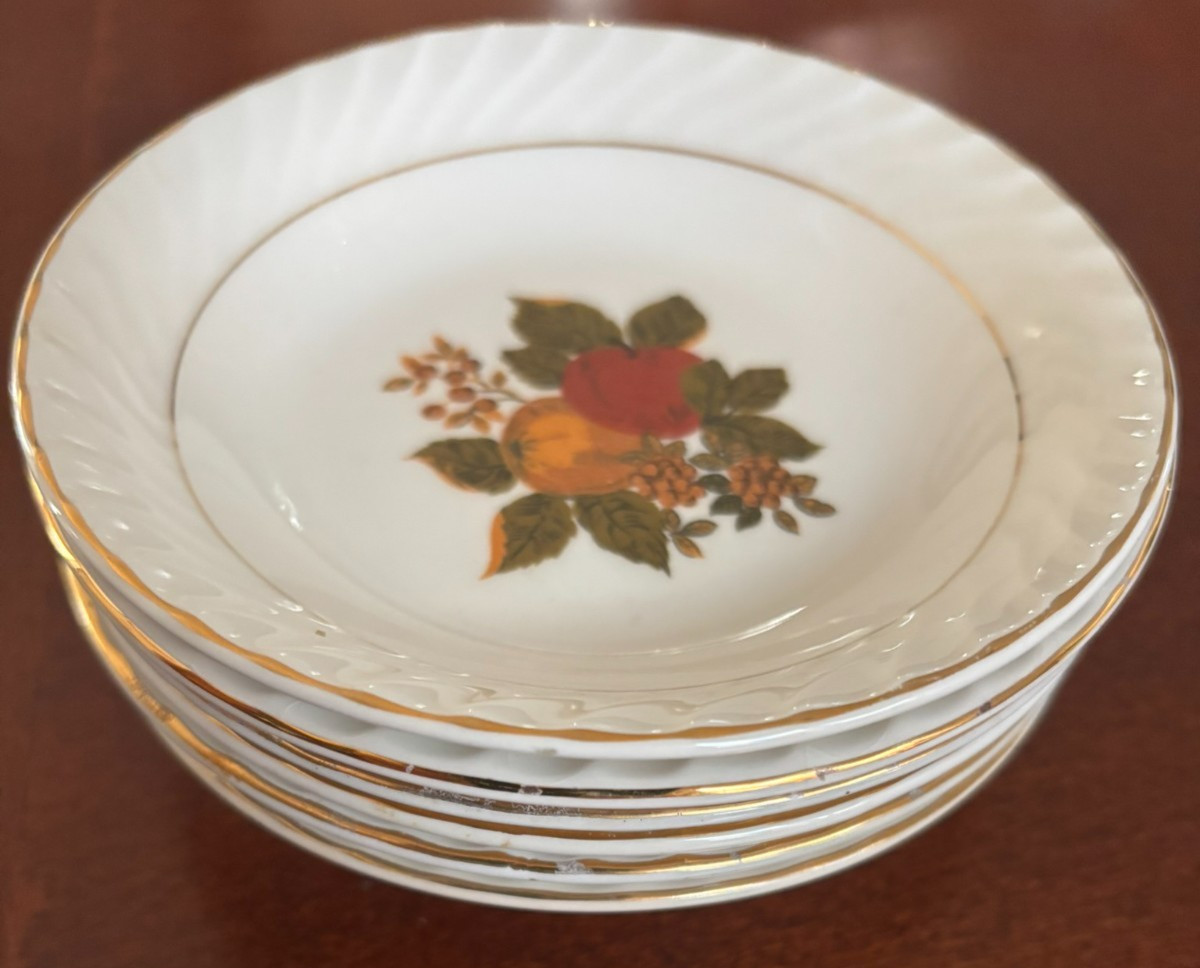 Set of 6 Enoch WEDGWOOD Tunstall Ltd ENGLISH HARVEST Berry Dessert Fruit Bowls