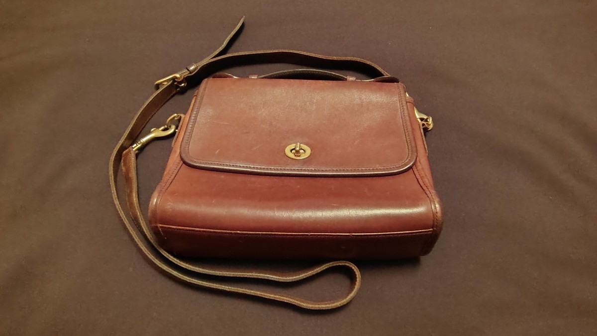 Vintage Coach Court Bag Brown Leather Crossbody 9870 | eBay
