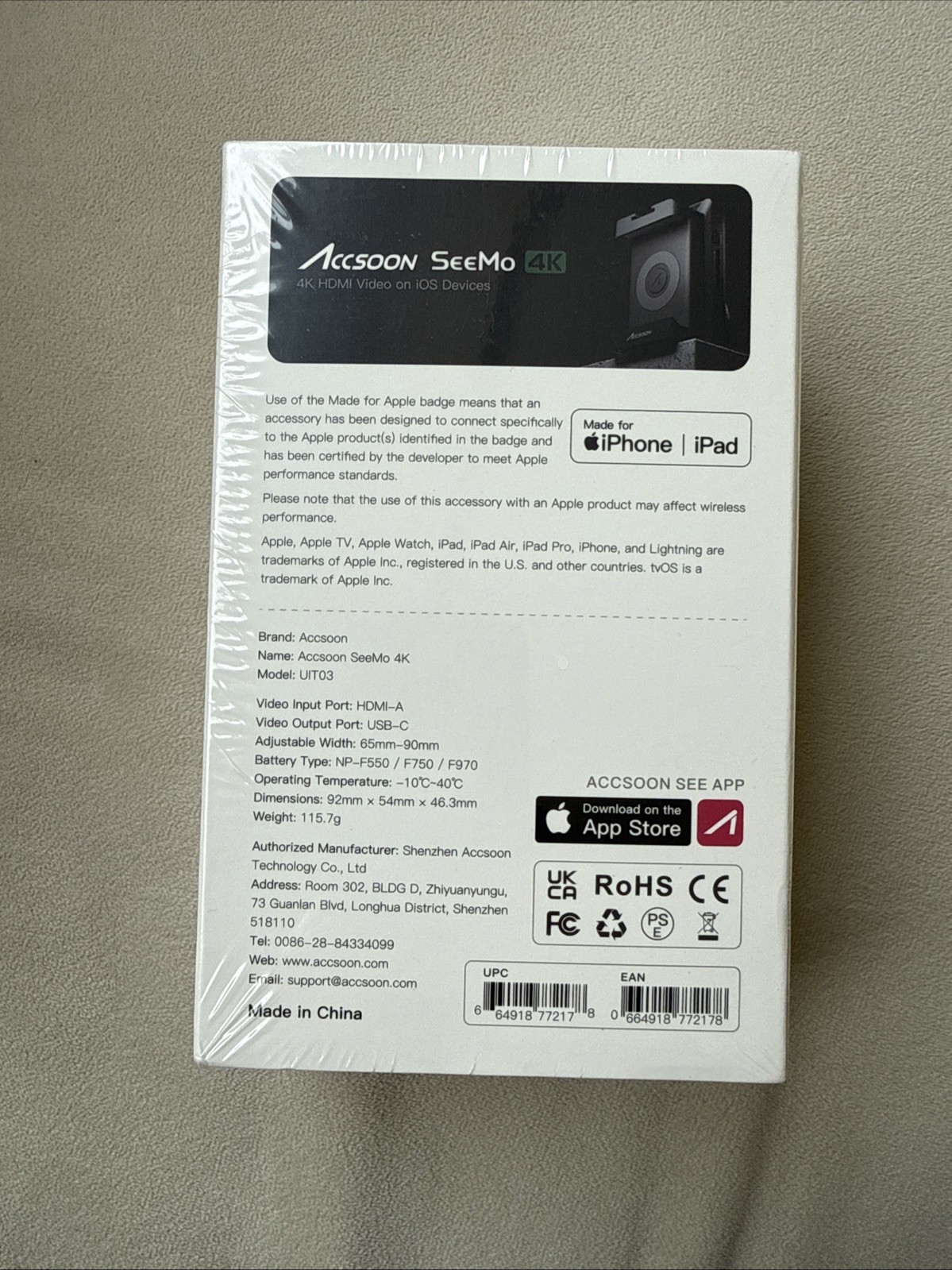 ACCSOON SeeMo 4K HDMI to USB-C Video Transmitter for iPhone/ipad 4K30/108060 New