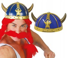 Helm WIKINGER mit Hörnern Krieger Obelix Gal Wikinger Kostümball Karneval