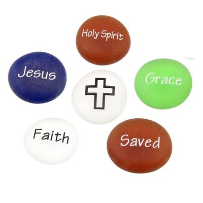 Saved by Grace through Faith - engraved Frosted glass stones set - Model I - by