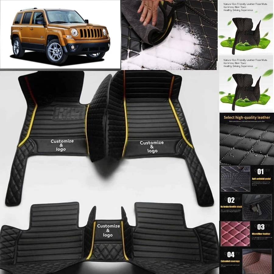 For Jeep Patriot Car Floor Mats Carpets Cargo Liners Custom All Weather - Imagem 3 de 4