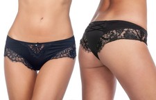 Alegro Floral Jewel Lace detail Hipster Short Panty Underwear 9001B 2 PACK