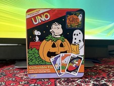 Peanuts UNO - It's The Great Pumpkin Charlie Brown - Custom Tin | Complete Set