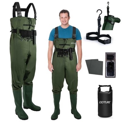 Mens Fishing Waders w/Boots Waterproof Chest Wader for Women Lightweight Nylo...