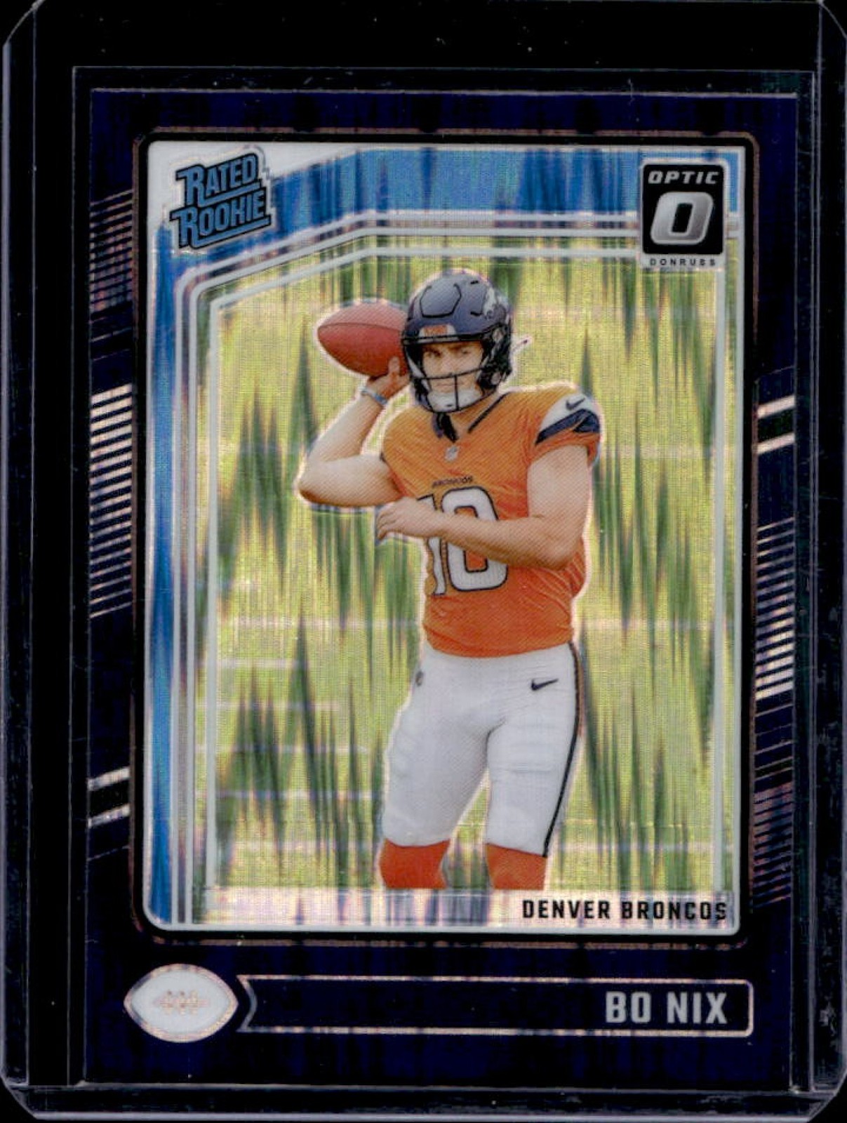 2024 Panini Donruss Optic Bo Nix Purple Shock Rated Rookie #209 Broncos