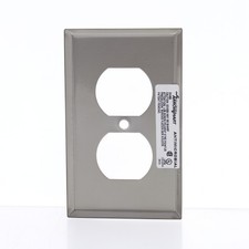 Cooper Stainless Steel Duplex Receptacle Outlet Wallplate Cover Antimicrobial