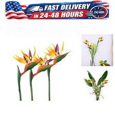 Artificial Bird of Paradise Flowers 32in Rubber Strelitzia Stems for Home Decor
