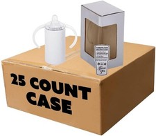 Makerflo 12 oz Straight Sippy Sublimation Blank Tumbler Pack of 25 with Lid and