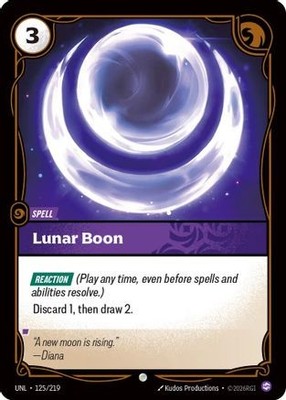 Lunar Boon 125/219 Common Unleashed Riftbound NM/M