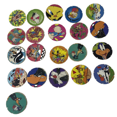 Looney Tunes Tazos 1990er Wanderer Konvolut Restposten Pogs 21 Discs Vintage UK