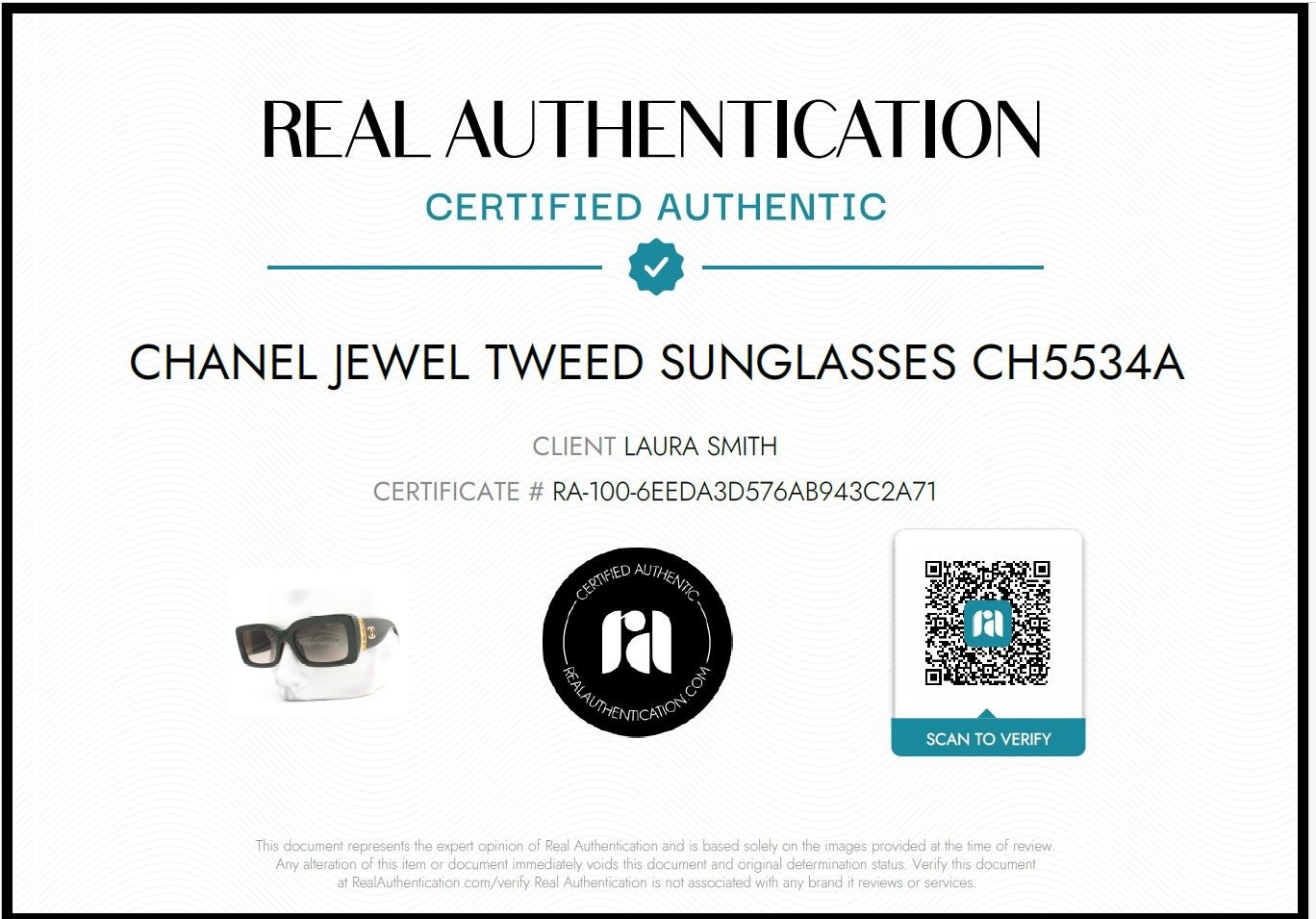 Chanel Jewel Tweed Sunglasses Forest Green Gold CC ch5534A 1791/S3 with Case thumbnail 2