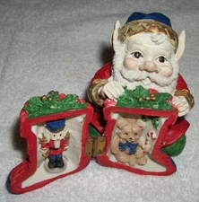Vintage Artmark Santa's Workshop ELF with Surprise Stocking Christmas Figurine