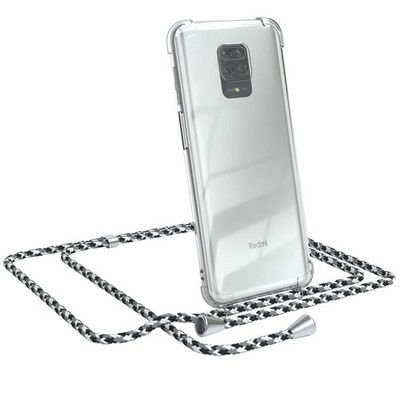 Für Xiaomi Redmi Note 9S / 9 Pro / 9 Pro Max Handyhülle Umhängen Kette Schwarz