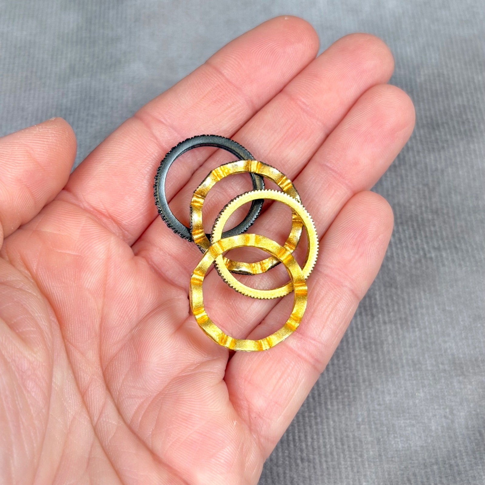 Freida Rothman Mixed Metal Stackable Ring Set Gol… - image 6